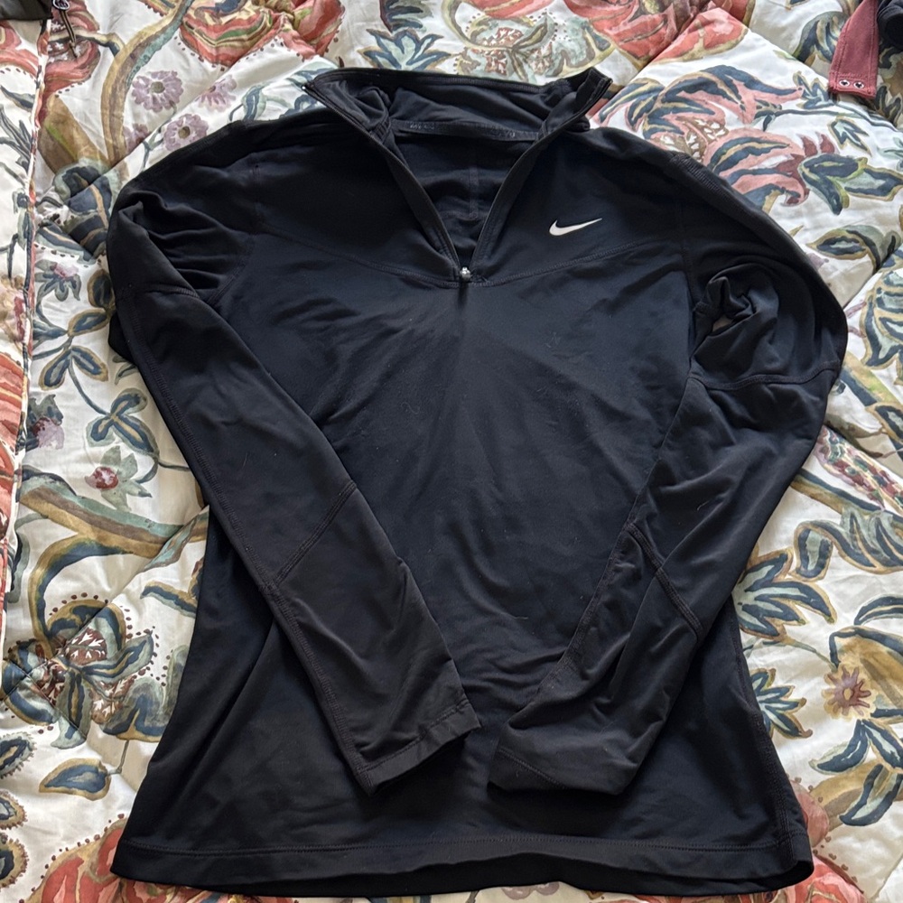 Nike Black Quarter-Zip Top with White Logo